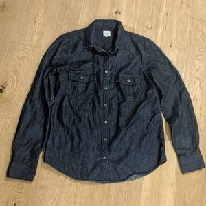 J. Crew Blue S Button Up Jean Shirt